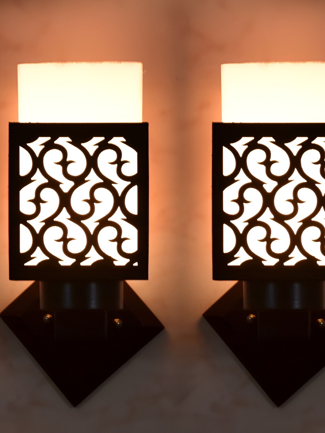 

Afast White & Brown 2 Pieces Wooden Traditional Square Shaped Wall Lamp