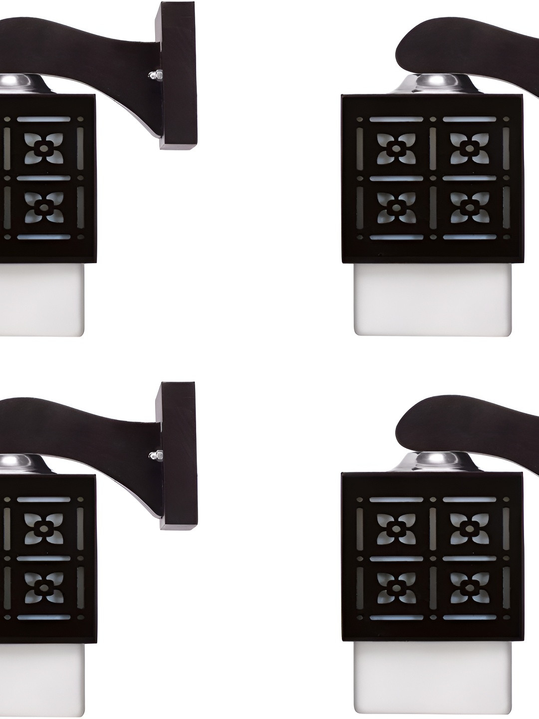 

Afast White & Black 4 Pieces Textured Contemporary Wood Square Shaped Wall Lamps