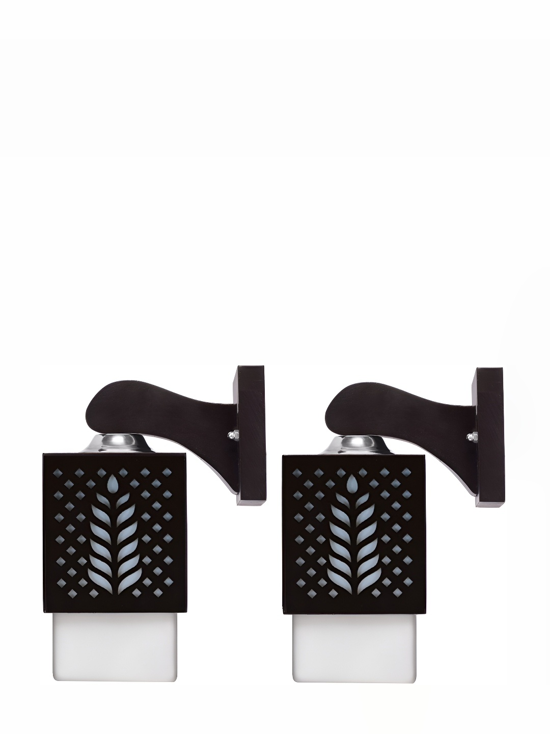 

Afast White & Black 2 Pieces Textured Contemporary Wood Square Shaped Wall Lamps