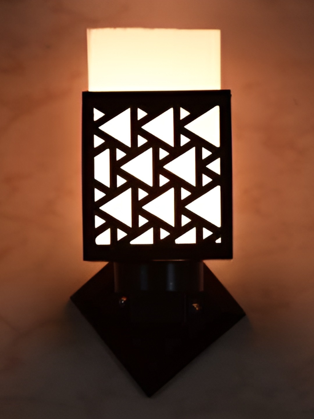 

Afast Black & White Textured Wood Square Wall Lamp