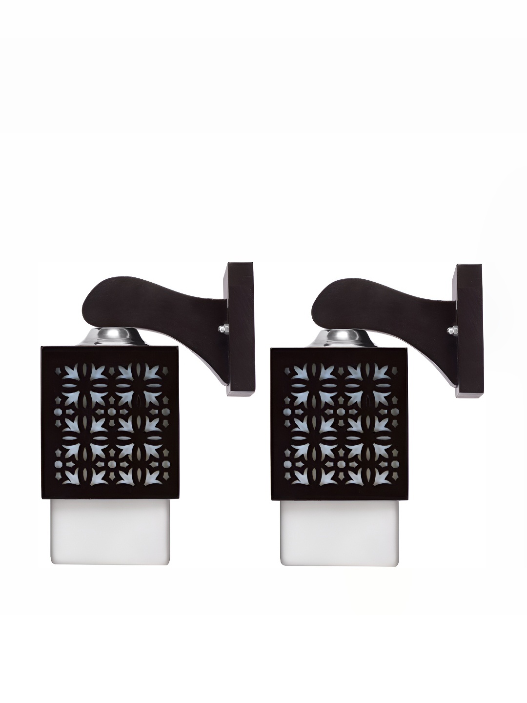 

Afast Black & White 2 Pcs Textured Wooden Square Shaped Wall Lamps