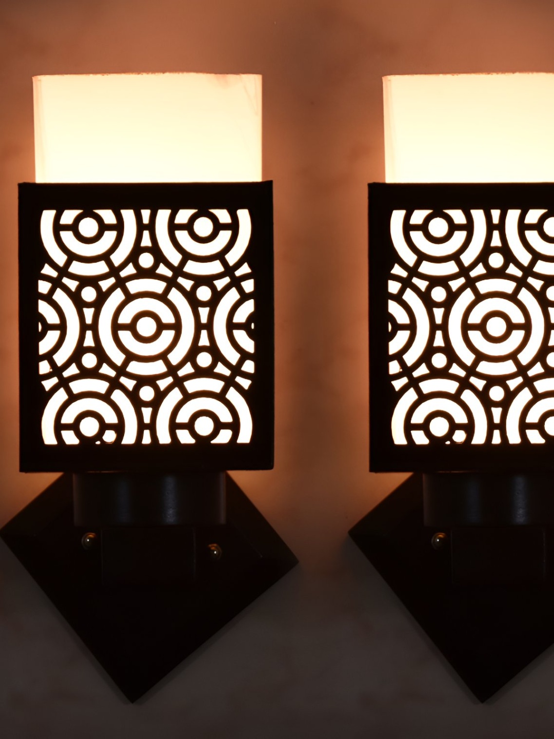 

Afast White & Black 2 Pieces Wooden Contemporary Rectangle Wall Lamps