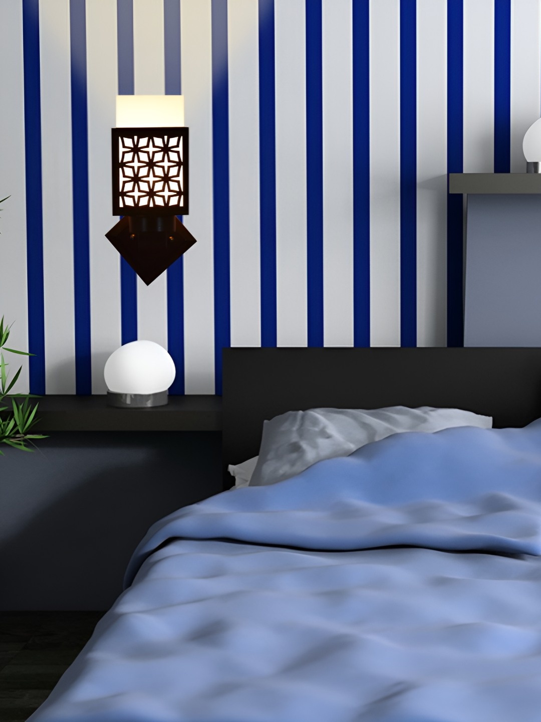 

Afast Black & White Textured Wooden Square Shaped Wall Lamp