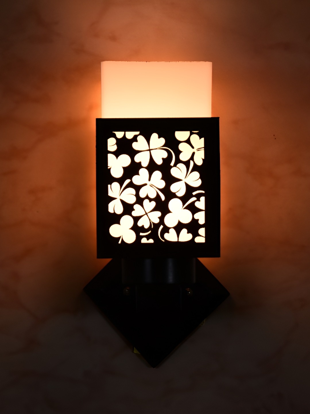 

Afast Black & White Textured Wooden Traditional Square Shaped Wall Lamps