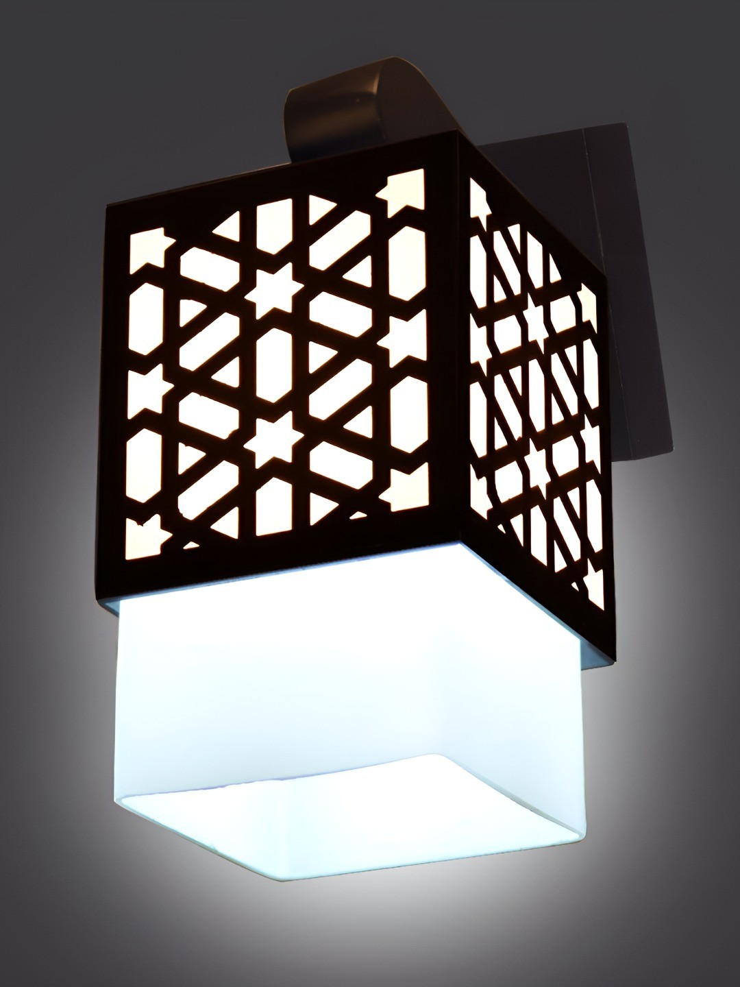 

Afast White Black Wooden Square Wall Lamp