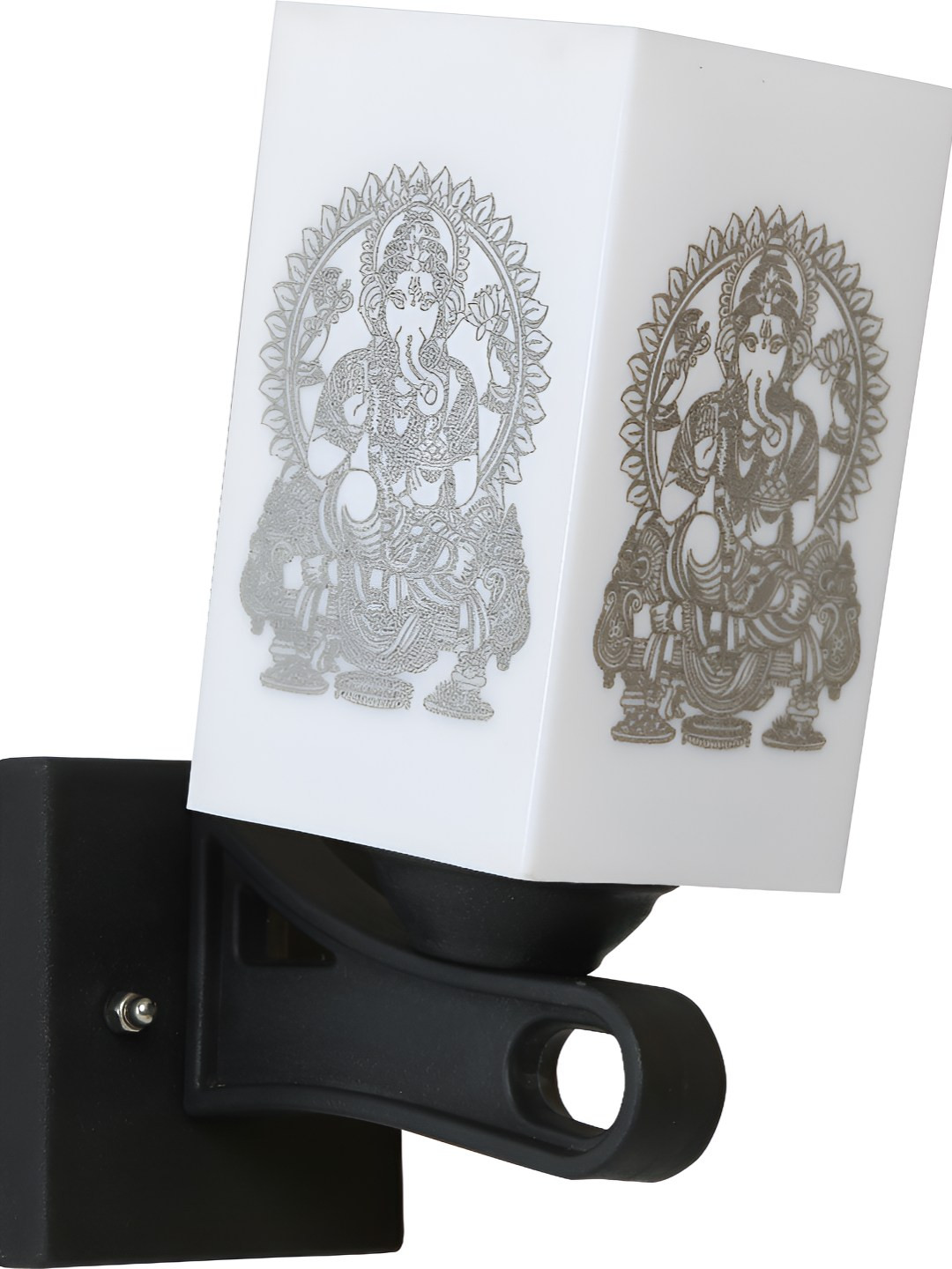 

Afast White & Black Printed Traditional Wood Square Shaped Wall Lamp