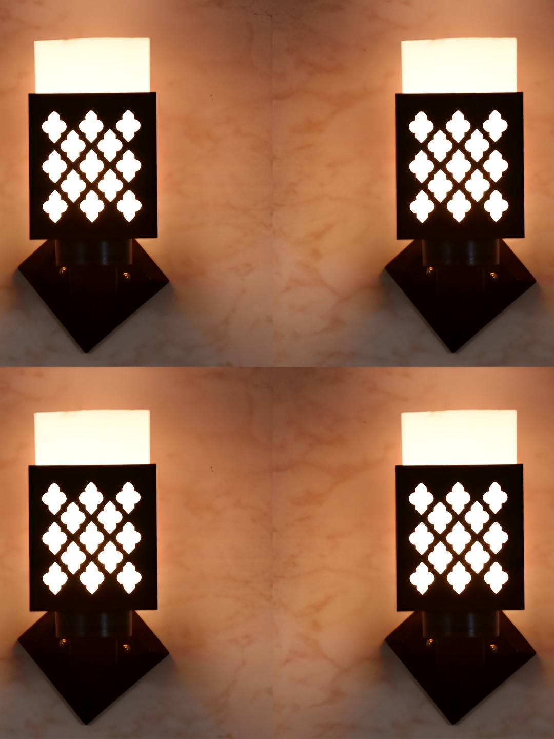 

Afast Black & White 4 Pieces Wooden Rectangle Wall Lamps