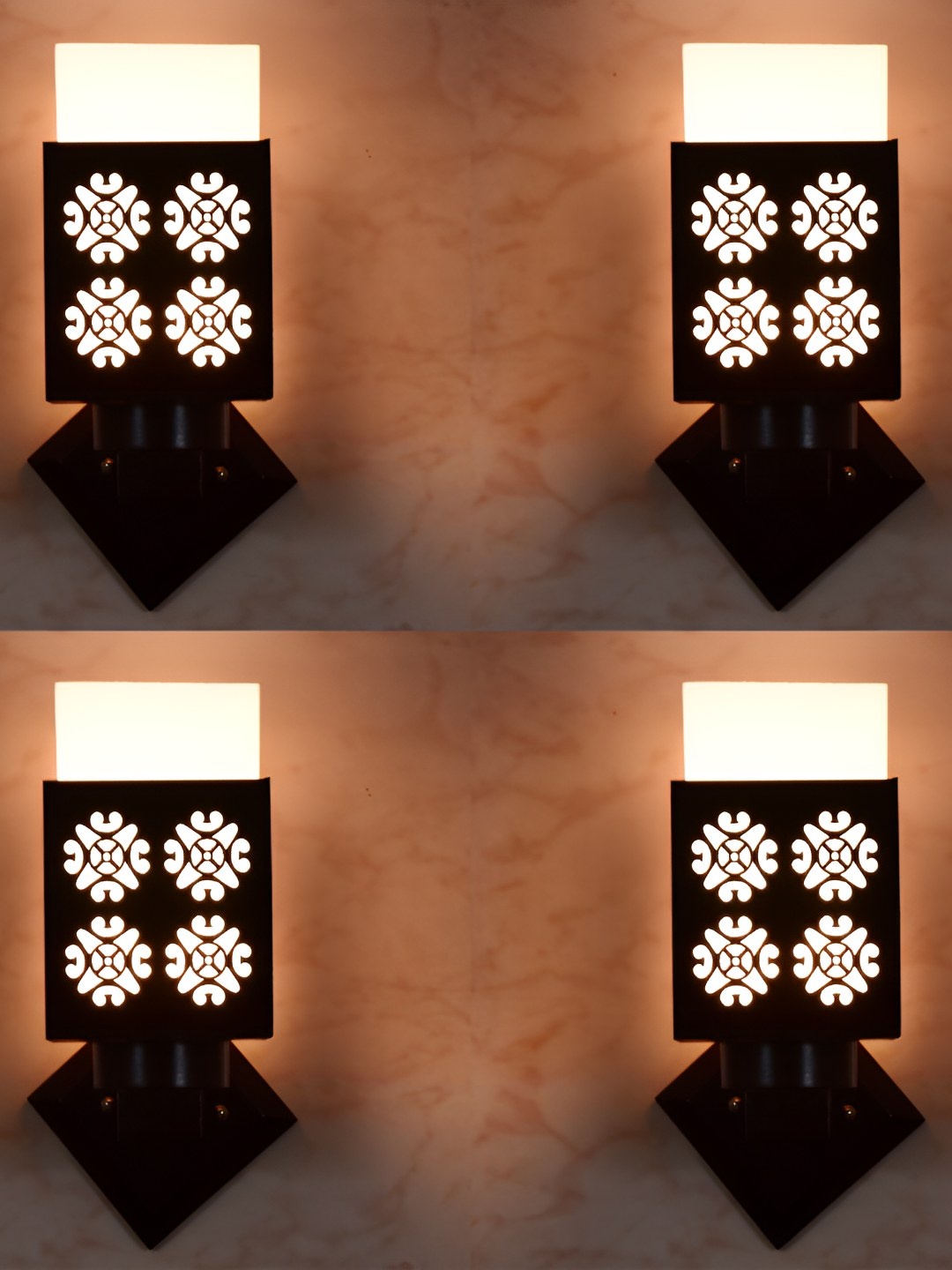 

Afast White & Brown 4 Pieces Wood Contemporary Rectangle Shaped Wall Lamp