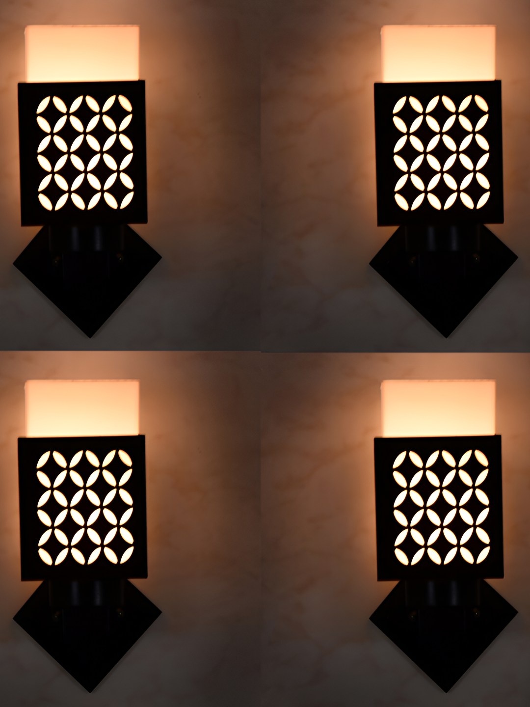 

Afast White Black 4 Pieces Textured Square Wall Lamp