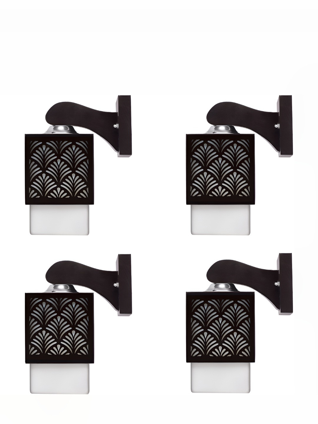 

Afast Black & White 4 Pieces Square Wooden Textured Wall Lamp