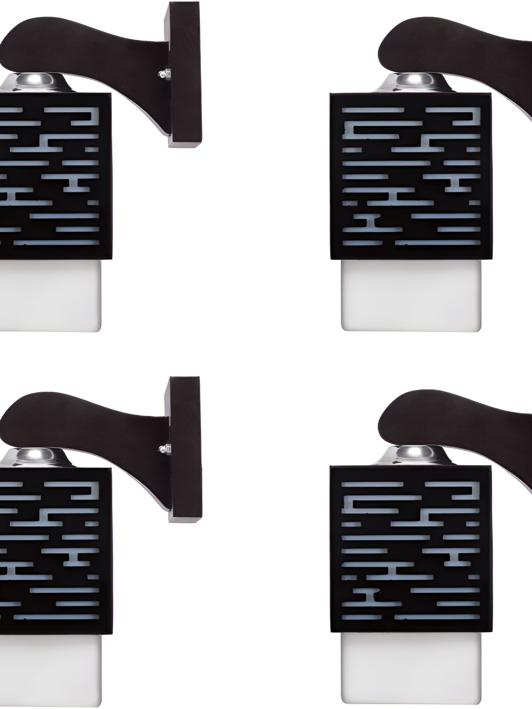 

Afast Black& White 4 Pieces Textured Wooden Square Wall Lamp
