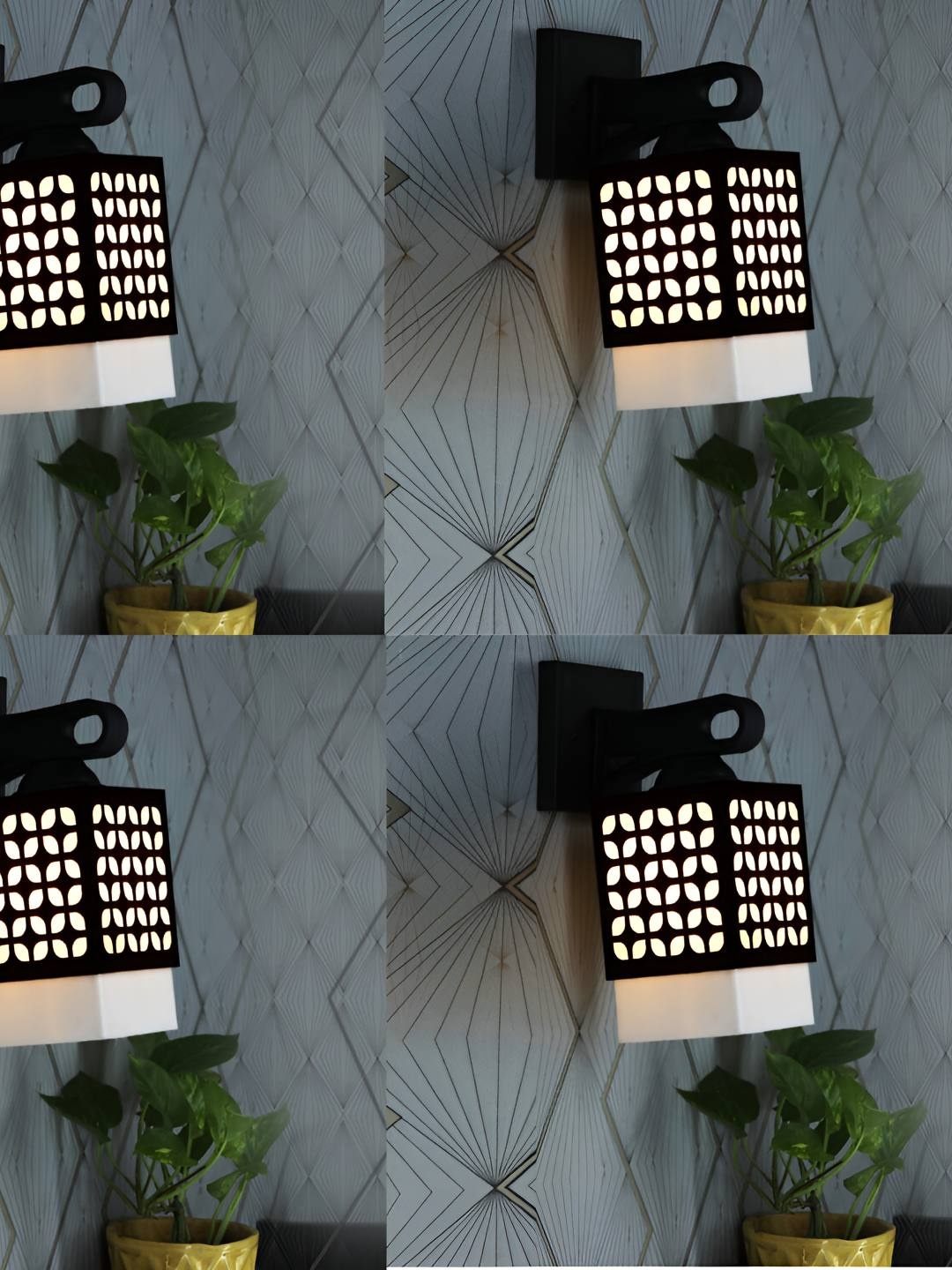 

Afast Black & White Wooden Textured Square Shaped Wall Lamp