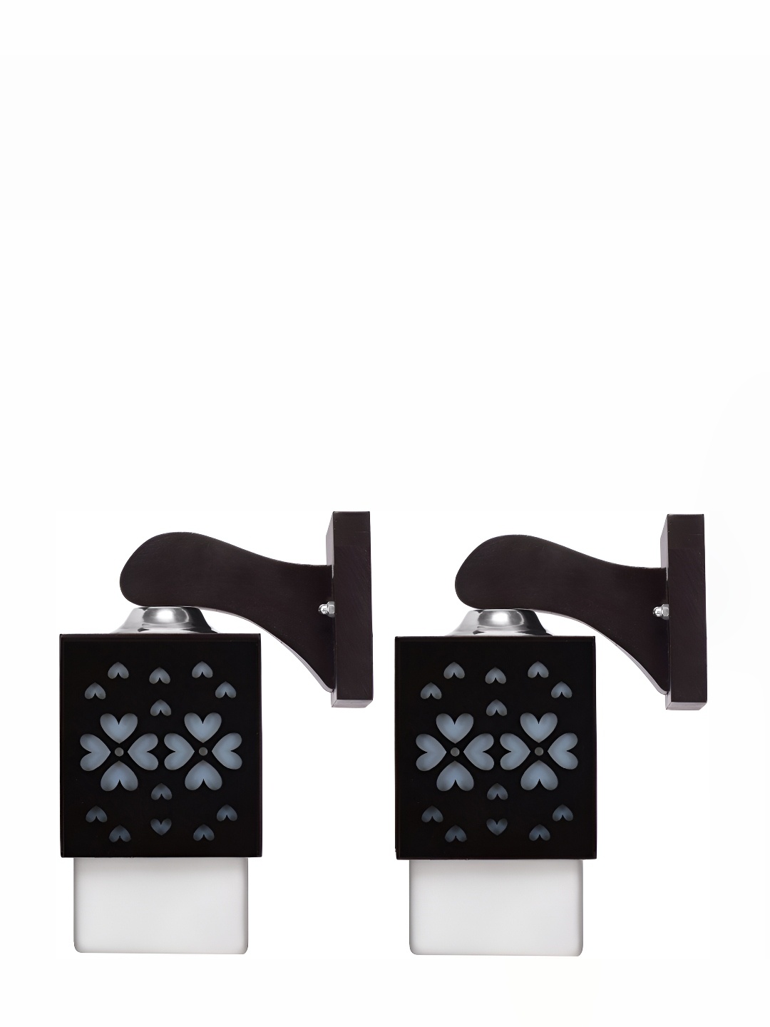 

Afast Black & White 2 Pieces Wood Traditional Textured Square Shaped Wall Lamp