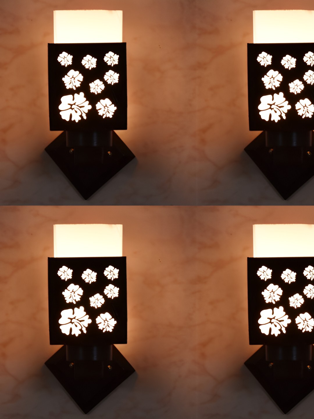 

Afast Black & White Wooden Textured Square Shaped Wall Lamp