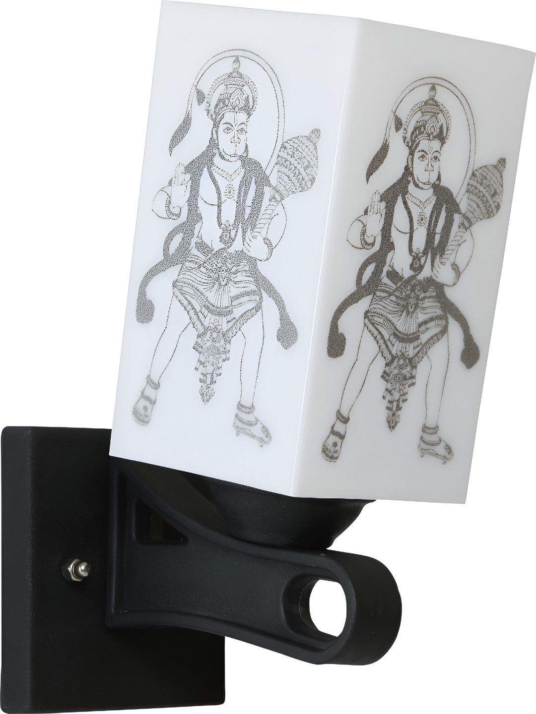 

Afast White & Black Hanumaan Ji Traditional Square Shaped Wall Lamp