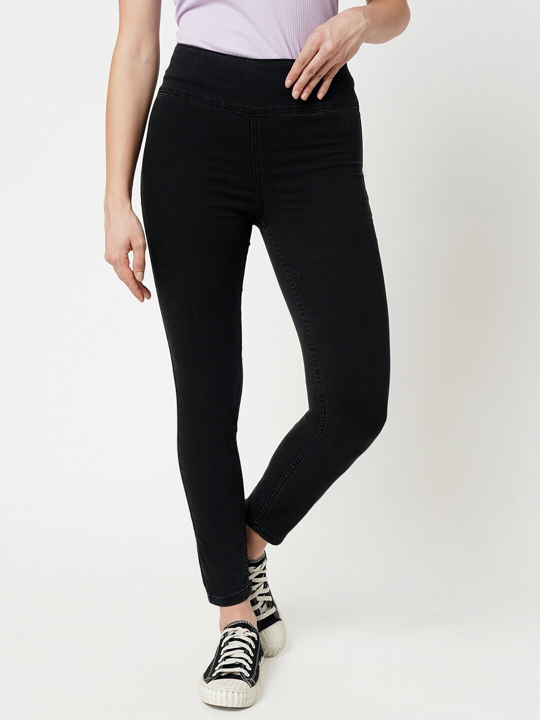 

ONLY Skinny Fit Washed Denim Jeggings, Black