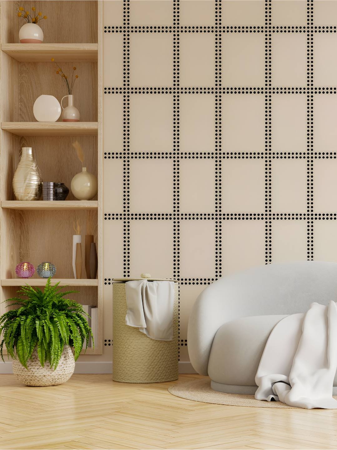 

KAYRA DECOR White & Black Urban Glamour Design Wall Stencil