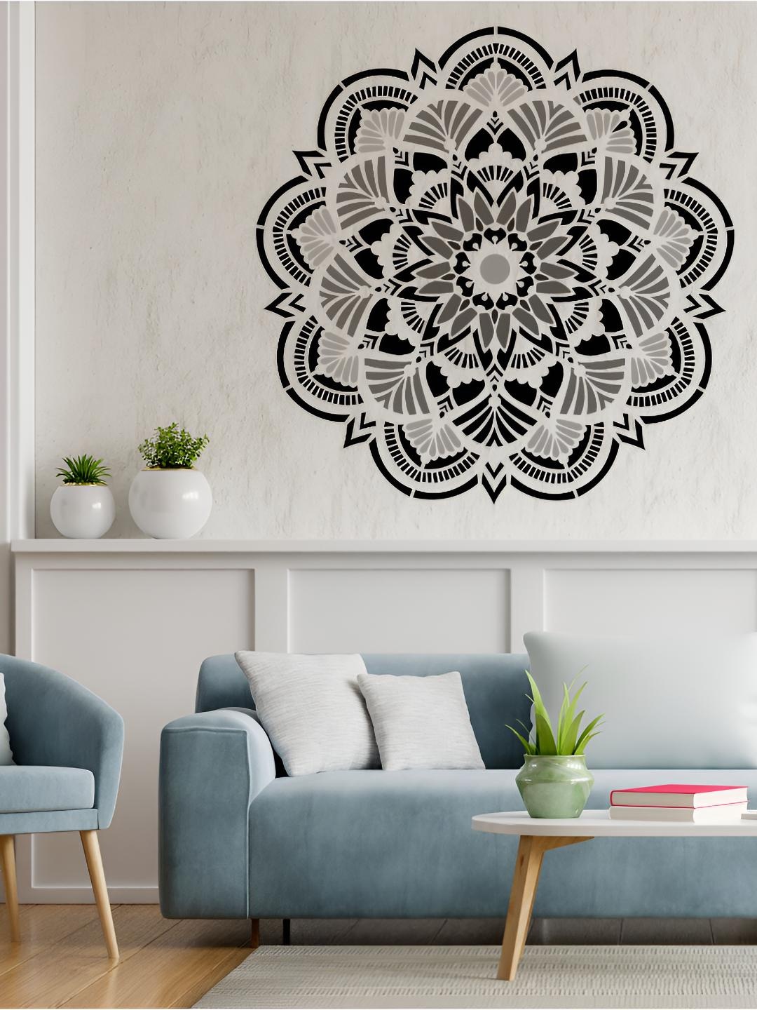 

KAYRA DECOR White Harmony Empathy Mandala Design Wall Stencil