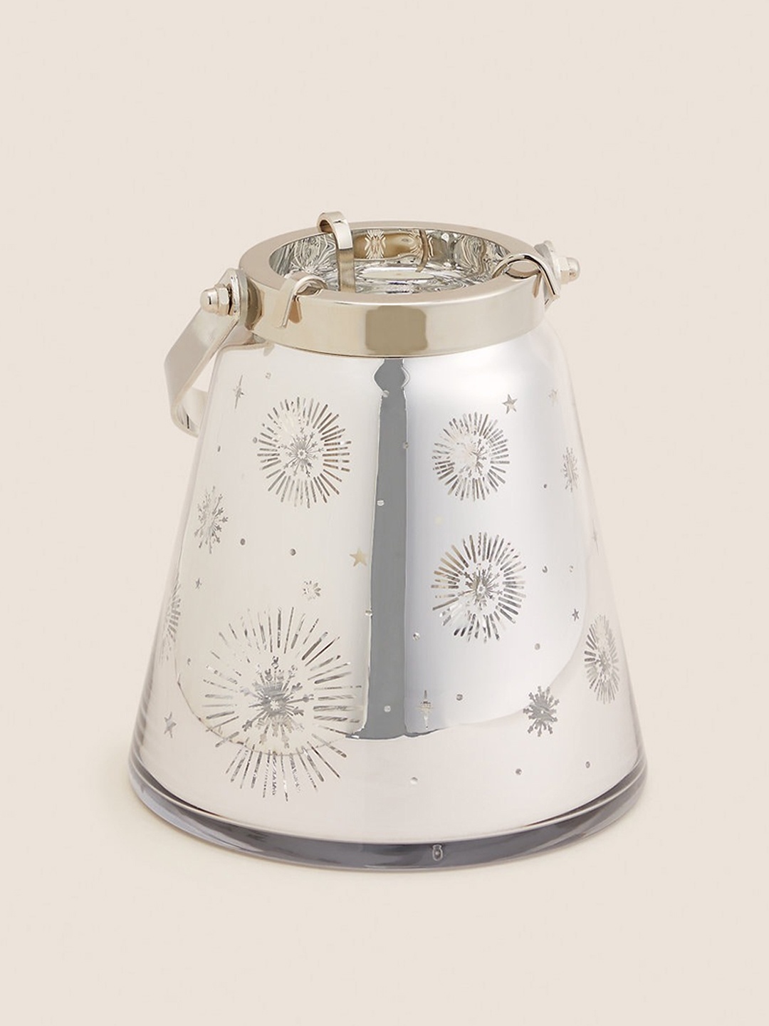 

Marks & Spencer Metallic-toned Metal & Glass Snowflake Lantern, Silver