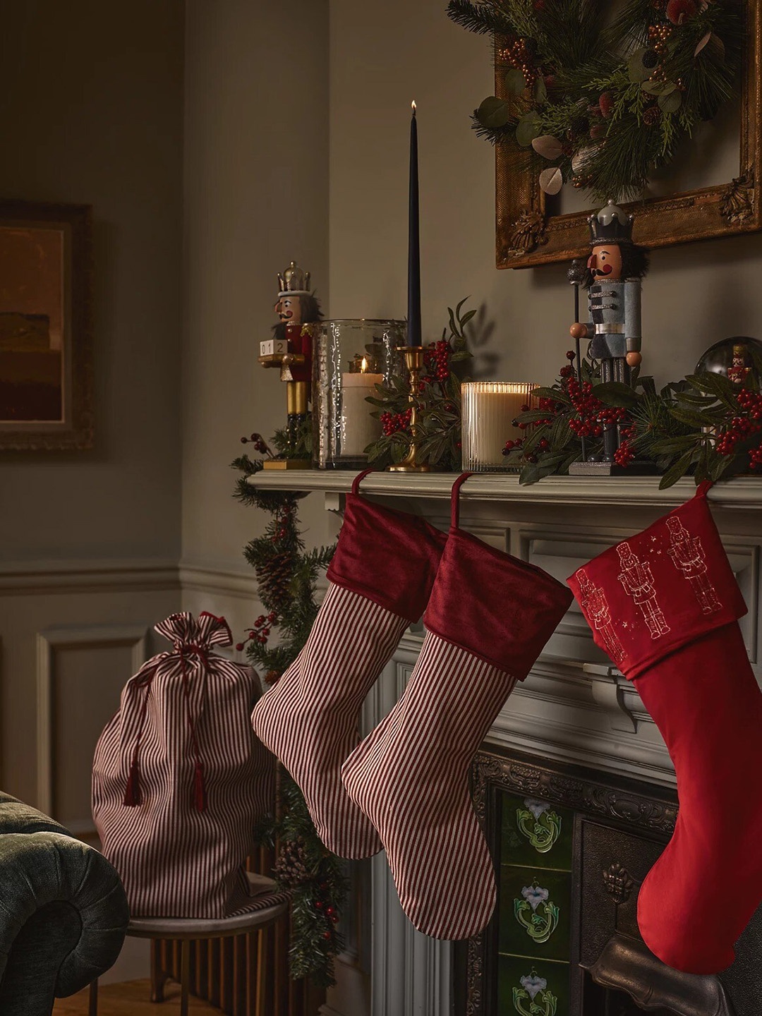 

Marks & Spencer Red & White Striped Cotton Sack Christmas Decor