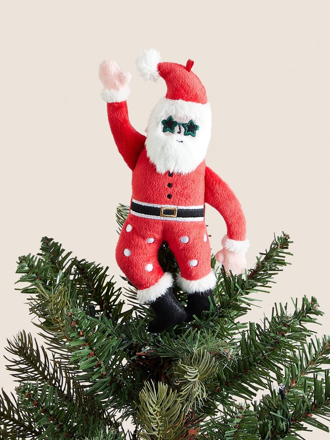 

Marks & Spencer Red & White Textured Santa Tree Topper Christmas Decor