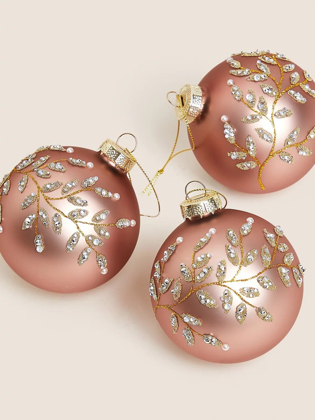 

Marks & Spencer Pink 3 Pieces Embellished Baubles