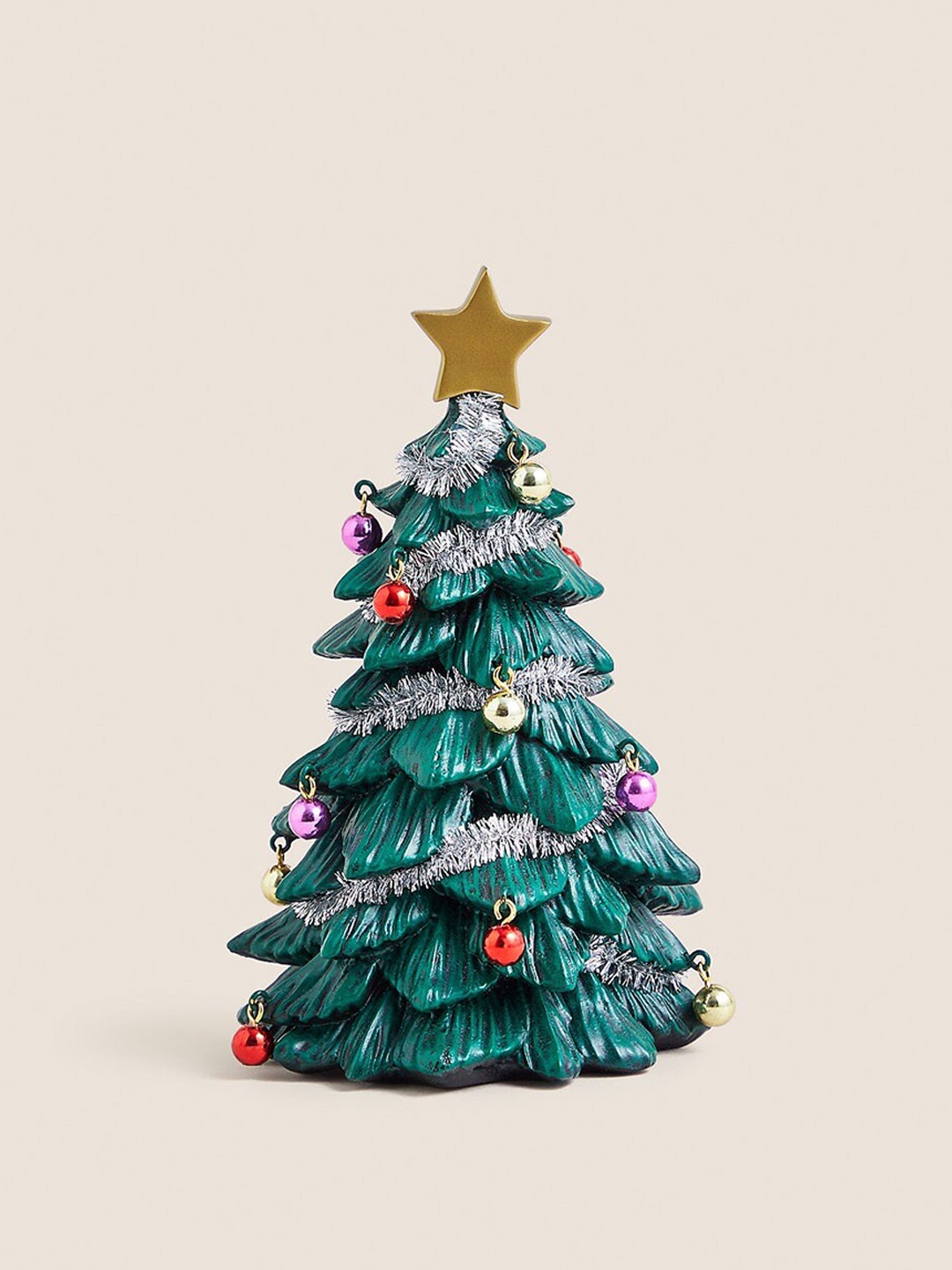 

Marks & Spencer Green & Silver-Toned Textured Christmas Tree Room Decor