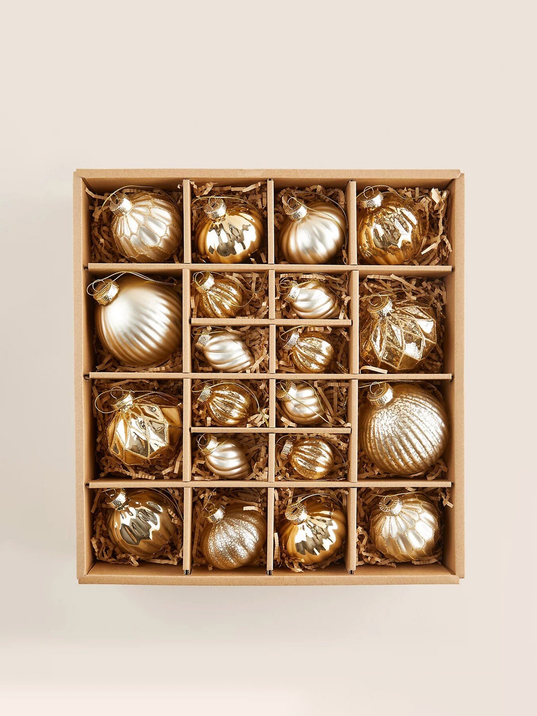 

Marks & Spencer Metallic-toned 20 Pieces Textured Baubles, Gold