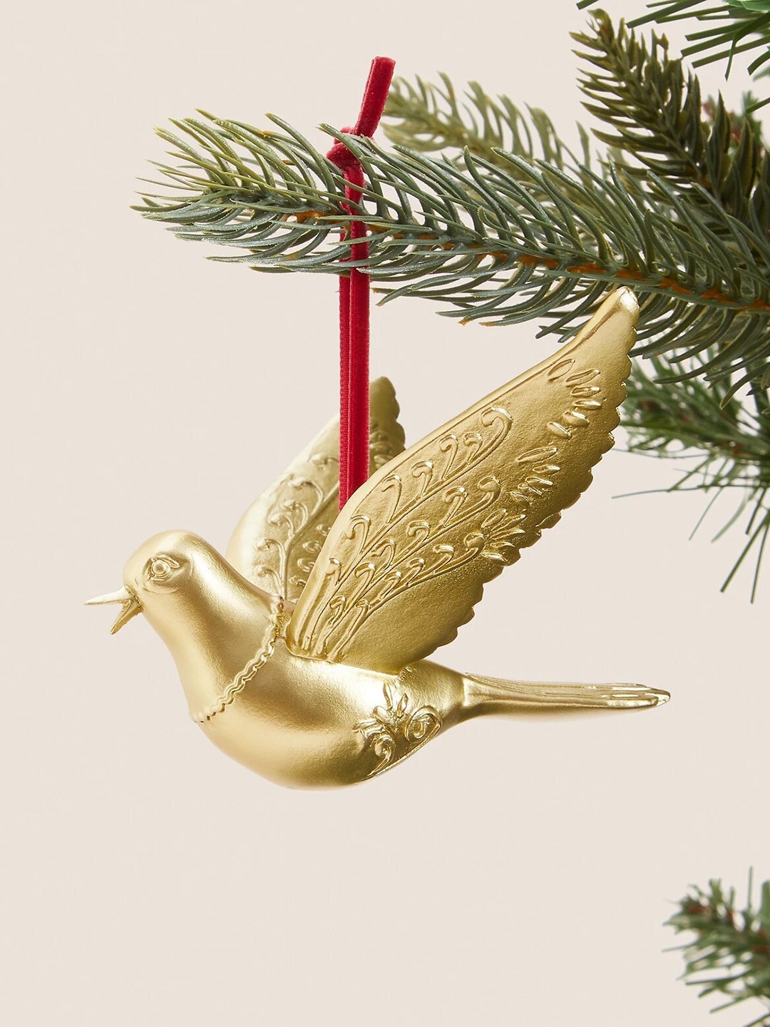 

Marks & Spencer Gold-toned Turtle Dove Christmas Hanging Ornament, Yellow