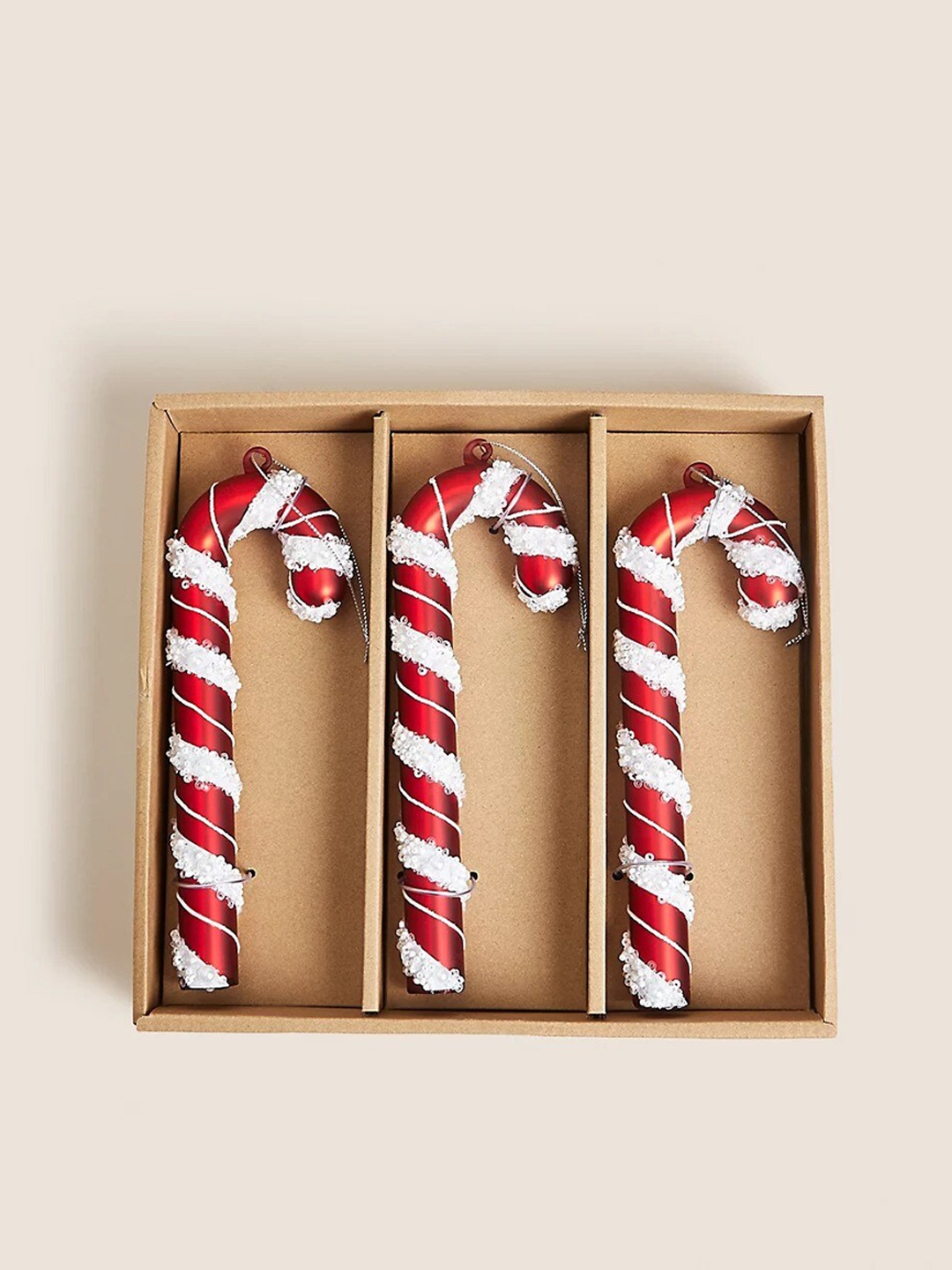 

Marks & Spencer Red & Silver 3 Pieces Hanging Candy Cane Decorations