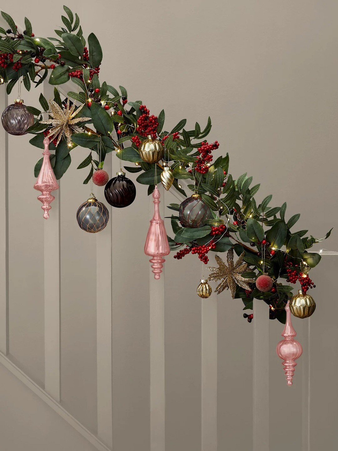 

Marks & Spencer Pink 3 Pieces Glass Finial Hanging Christmas Decor