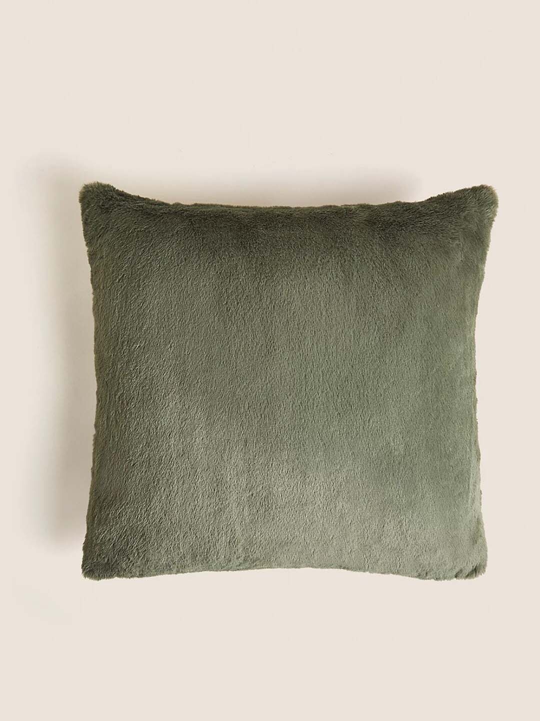

Marks & Spencer Green Supersoft Faux Fur Square Cushion