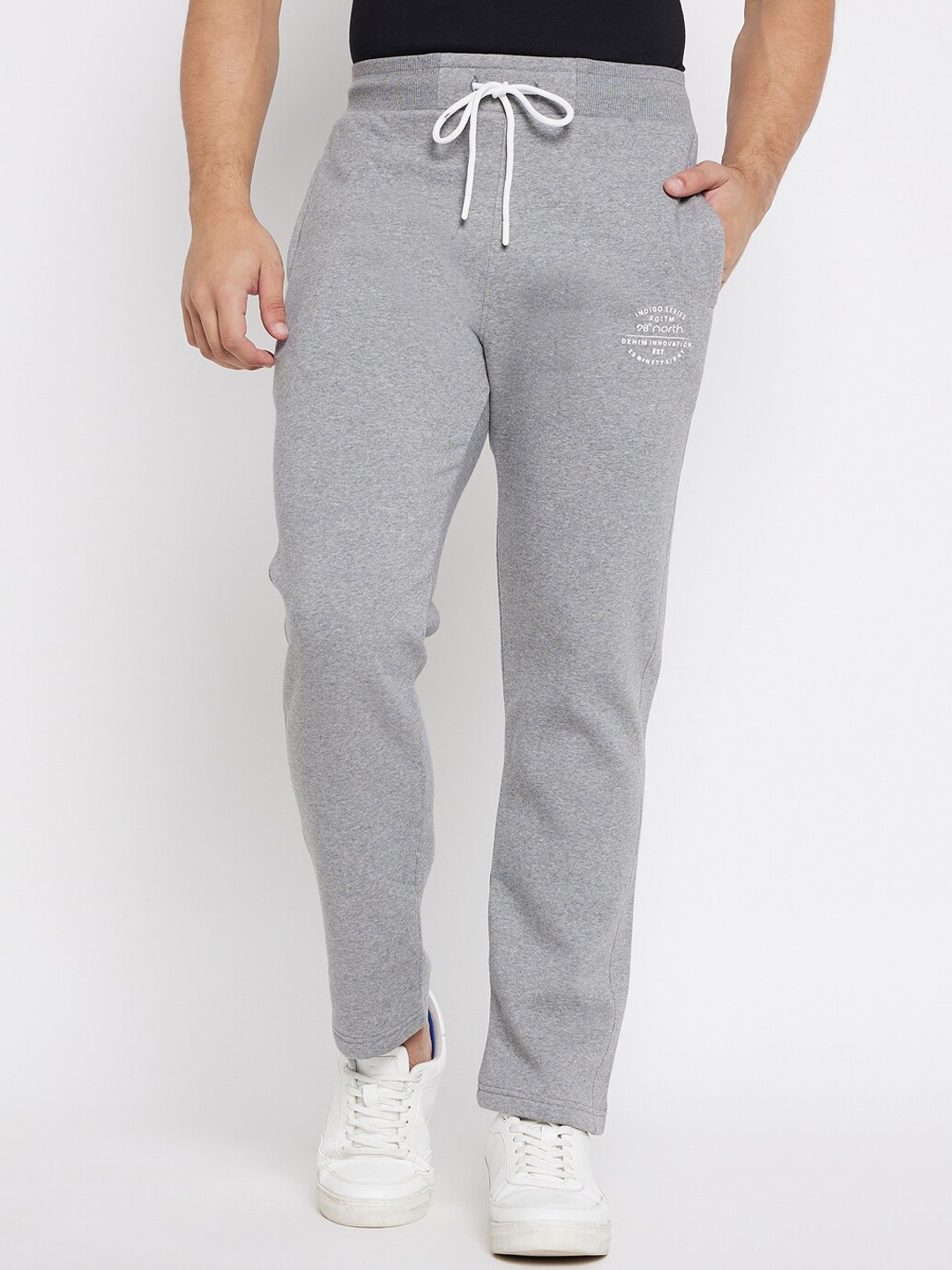 

98 Degree North Men Cotton Mid-Rise Track Pant, Grey