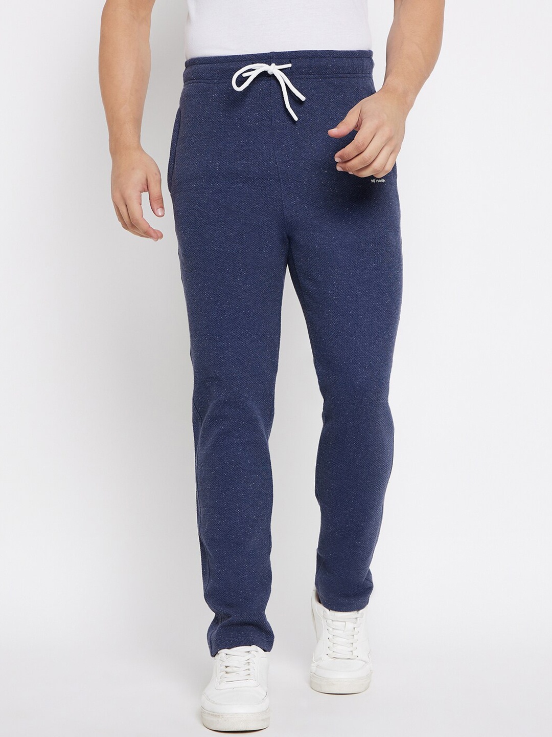 

98 Degree North Men Self Design Cotton Mid-Rise Track Pant, Blue
