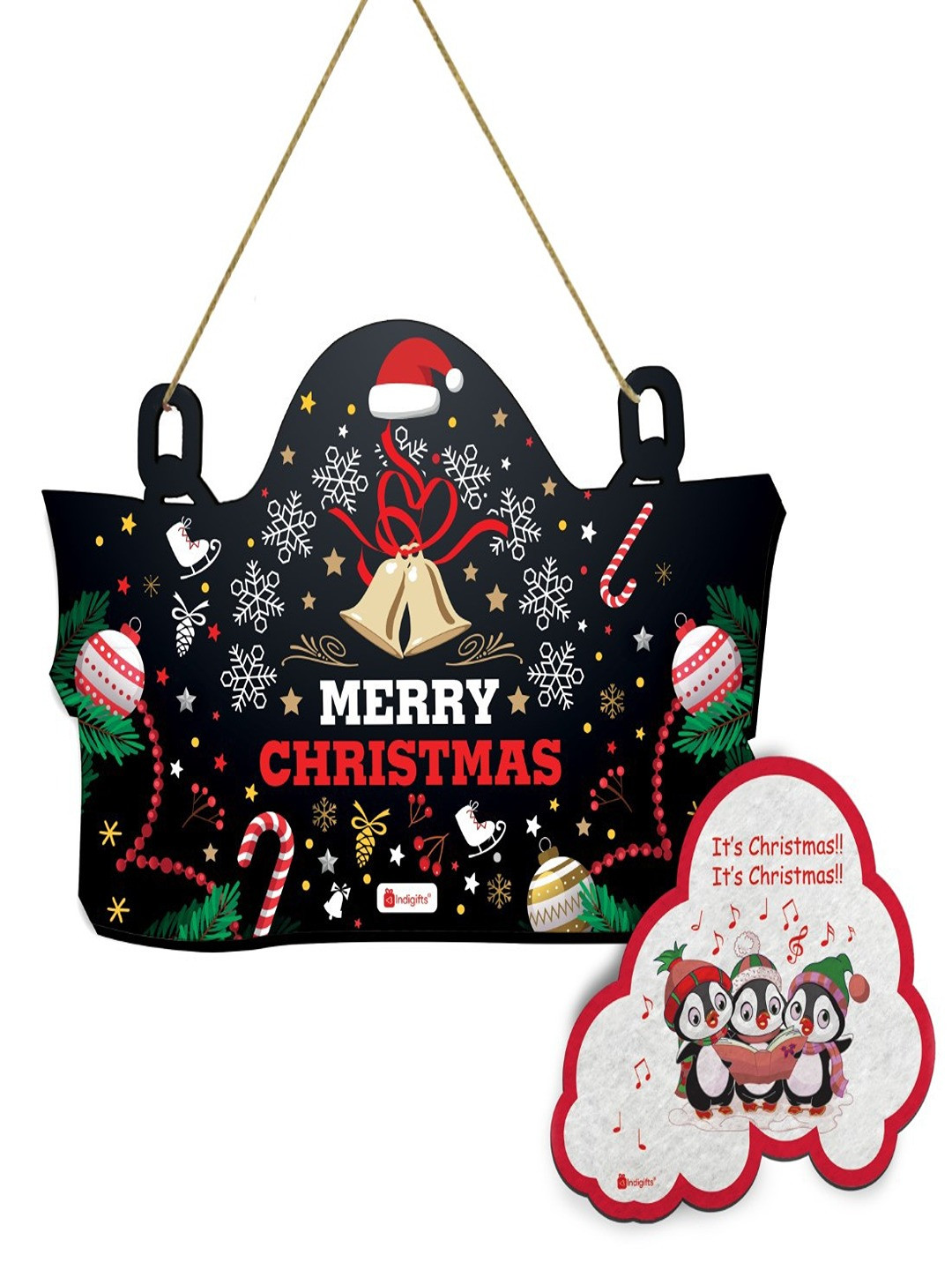 

Indigifts Black Merry Christmas Printed Wall Decor