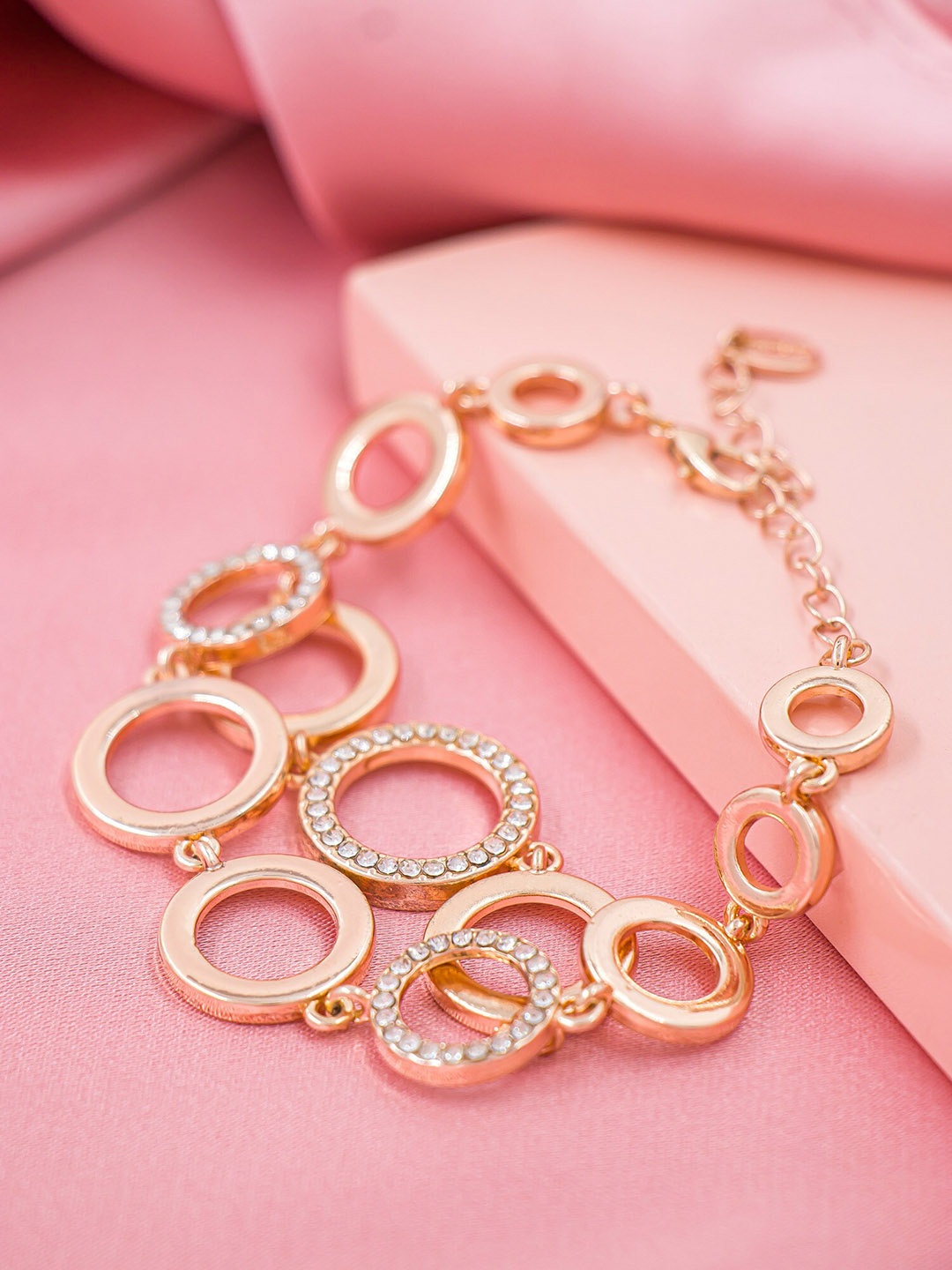 

Bellofox Women Gold-Plated Stone Studded Link Bracelet