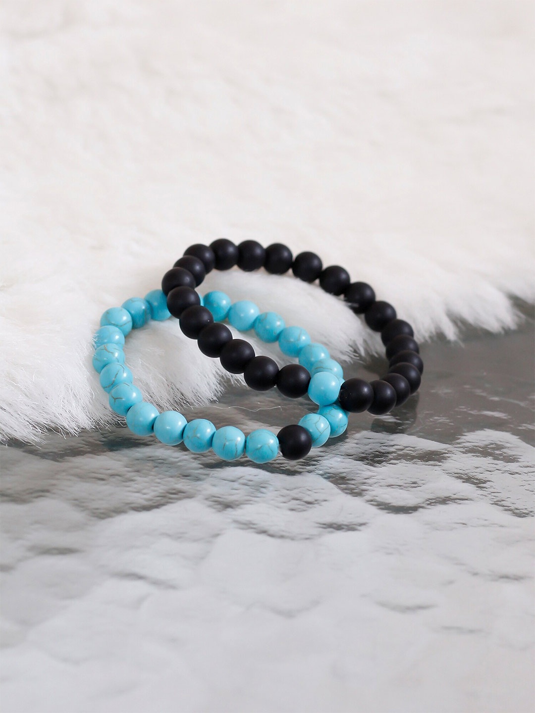 

Bellofox Set Of 2 Blue & Black Elasticated Bracelet