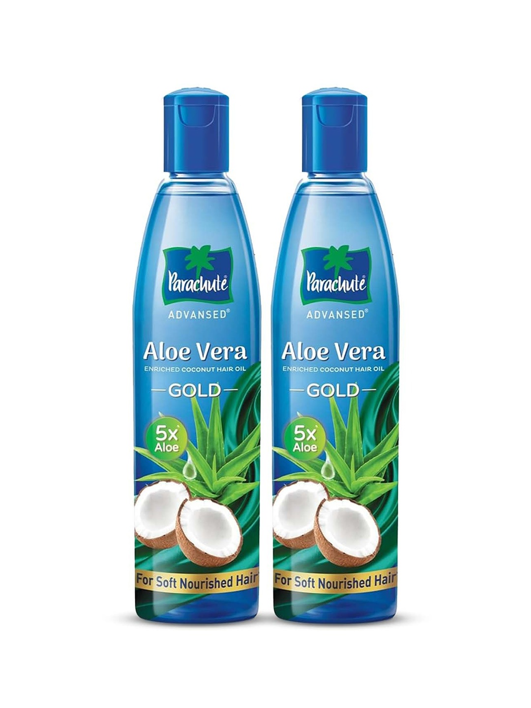 

Parachute Set of 2 Aloe Vera Gold Enriched Coconut Hair Oil - 400 ml Each, Blue