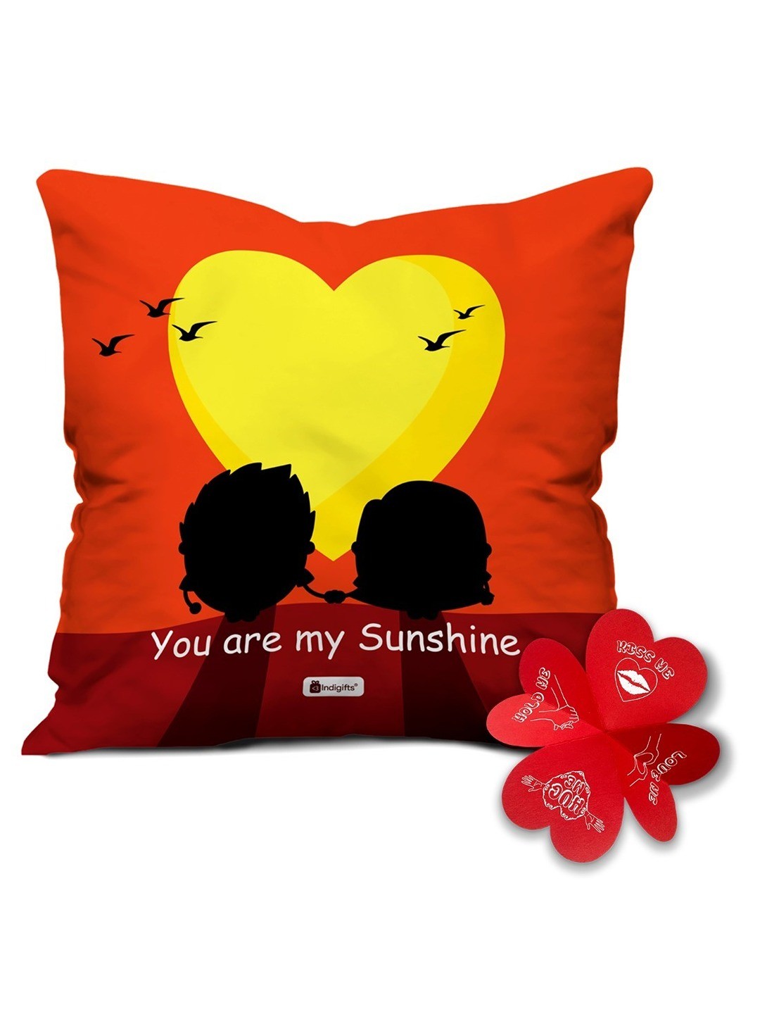 

Indigifts Orange & Yellow Printed Square Cushion Covers
