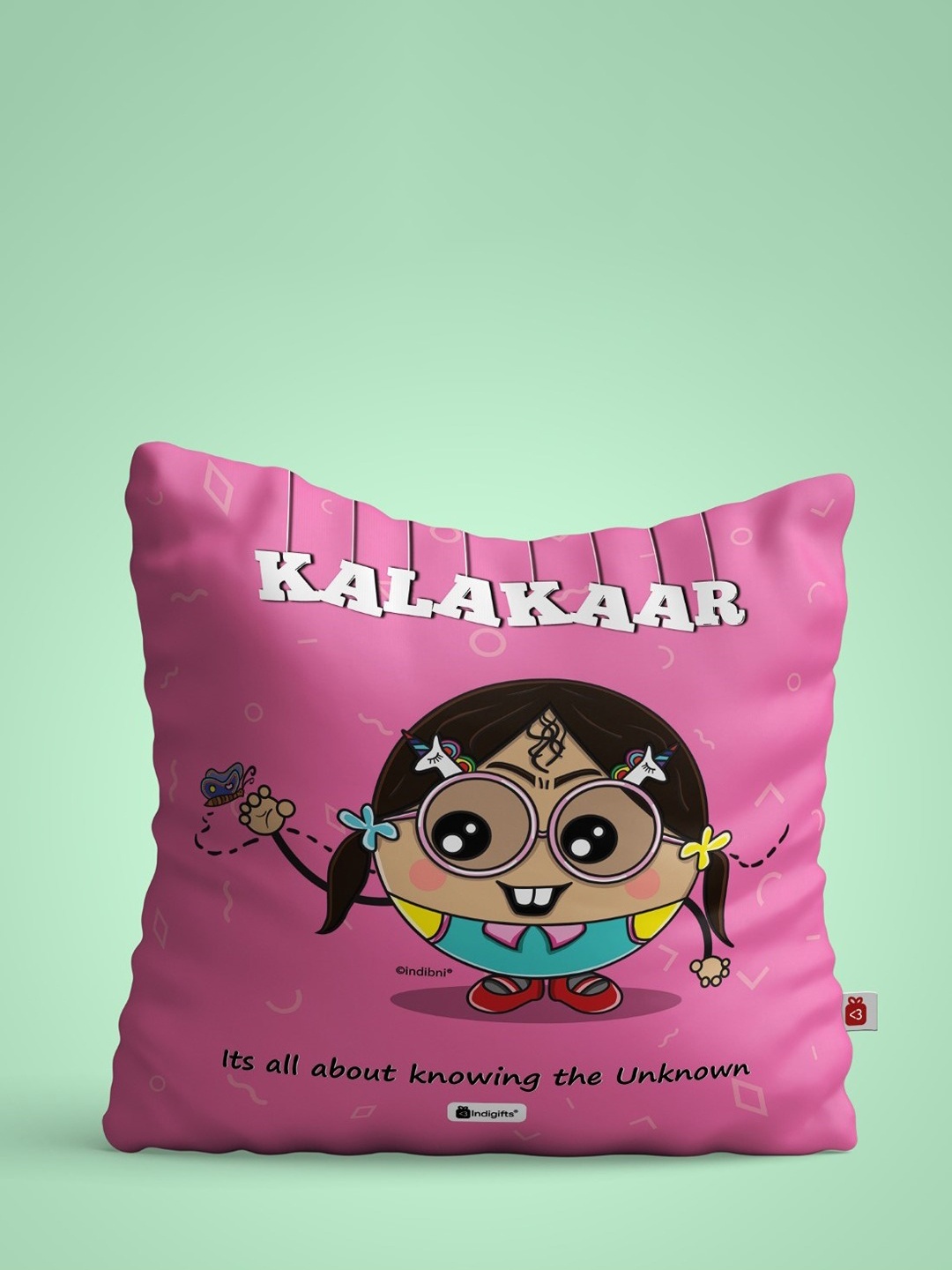 

Indigifts Pink & White Quirky Square Cushion Covers