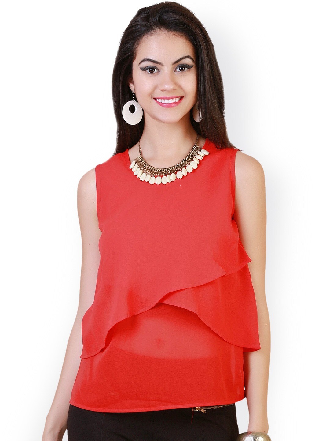 

BAESD Layered Detail A-Line Top, Red