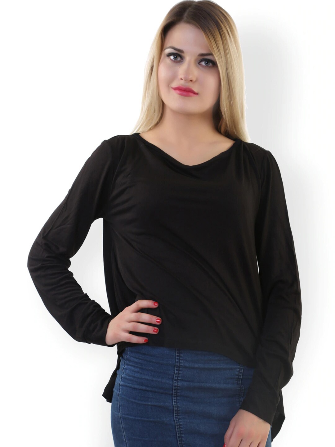 

BAESD V- Neck Cotton Top, Black