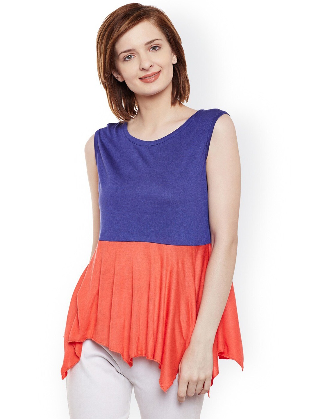 

BAESD Colourblocked A-Line Top, Blue