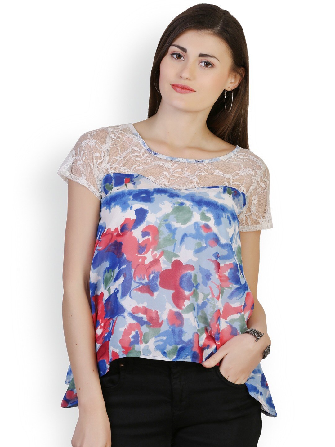 

BAESD Abstract Printed Top, White