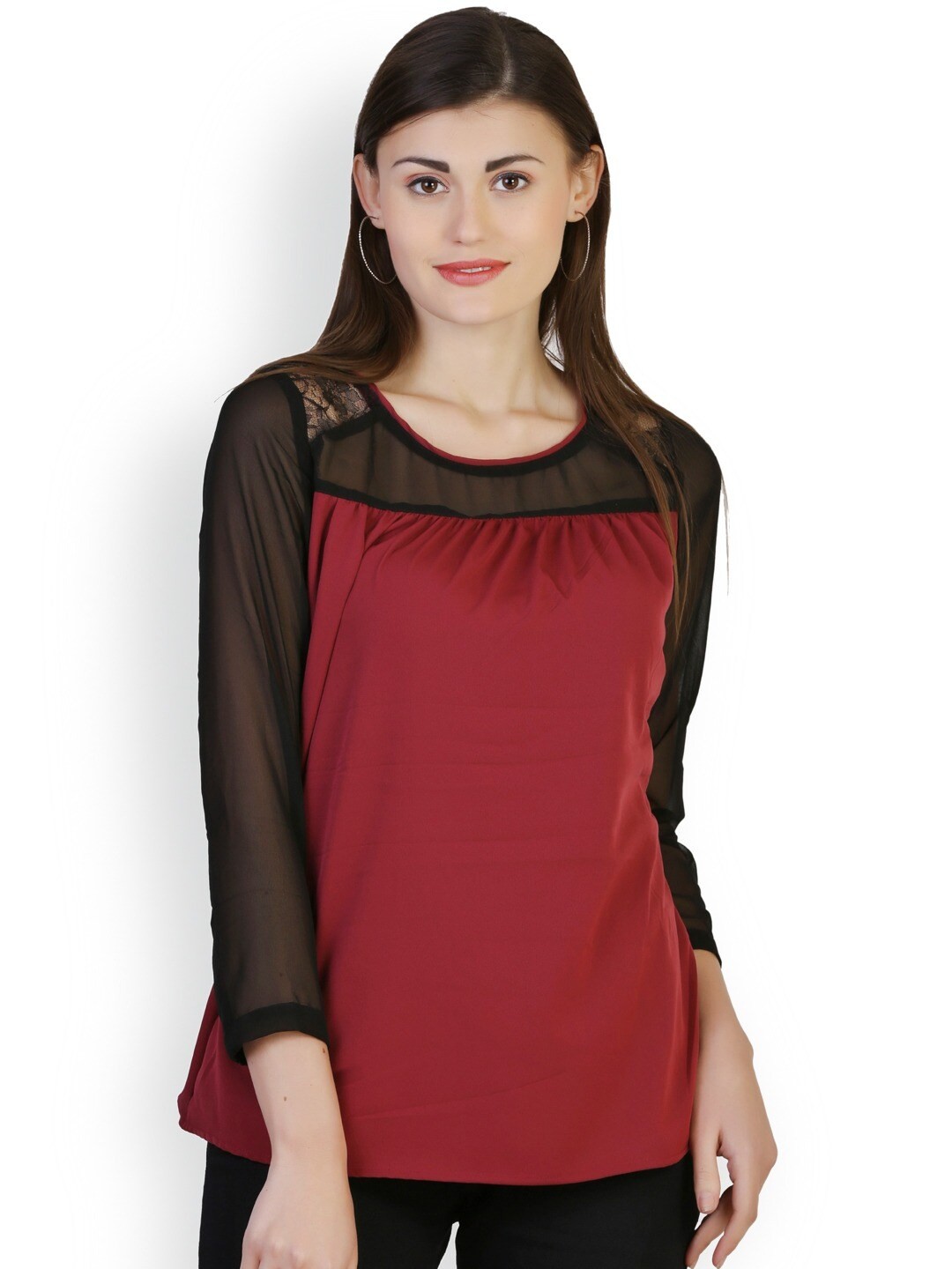 

BAESD Self Design Long Sleeve Top, Maroon