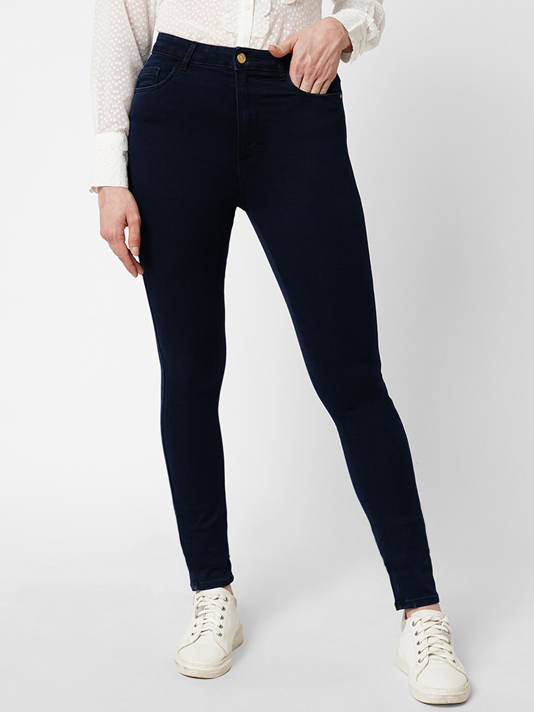 

ONLY Women Skinny Fit High-Rise Clean Look Stretchable Jeans, Blue