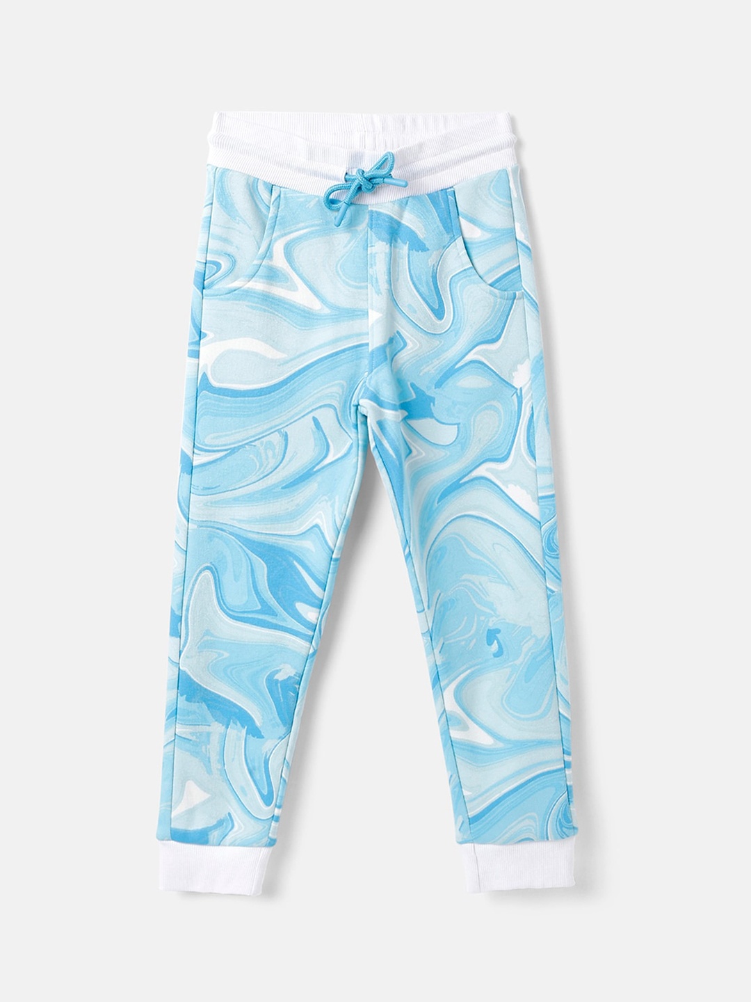 

United Colors of Benetton Boys Abstract Printed Cotton Joggers, Blue