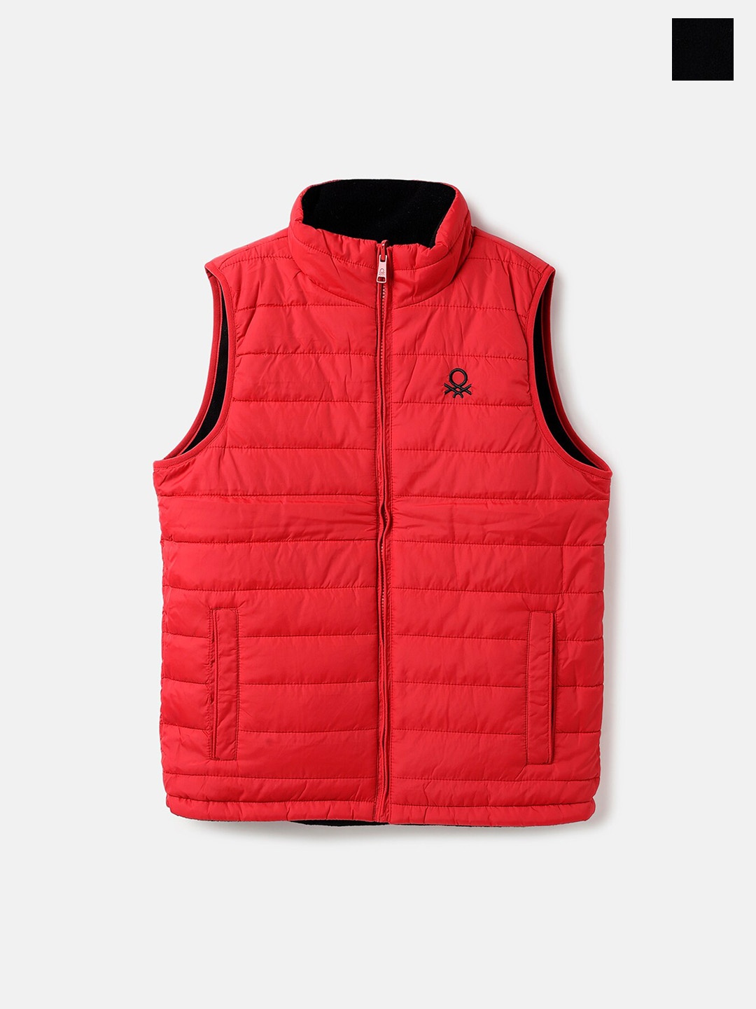 

United Colors of Benetton Boys Mock Collar Reversible Padded Jacket, Red