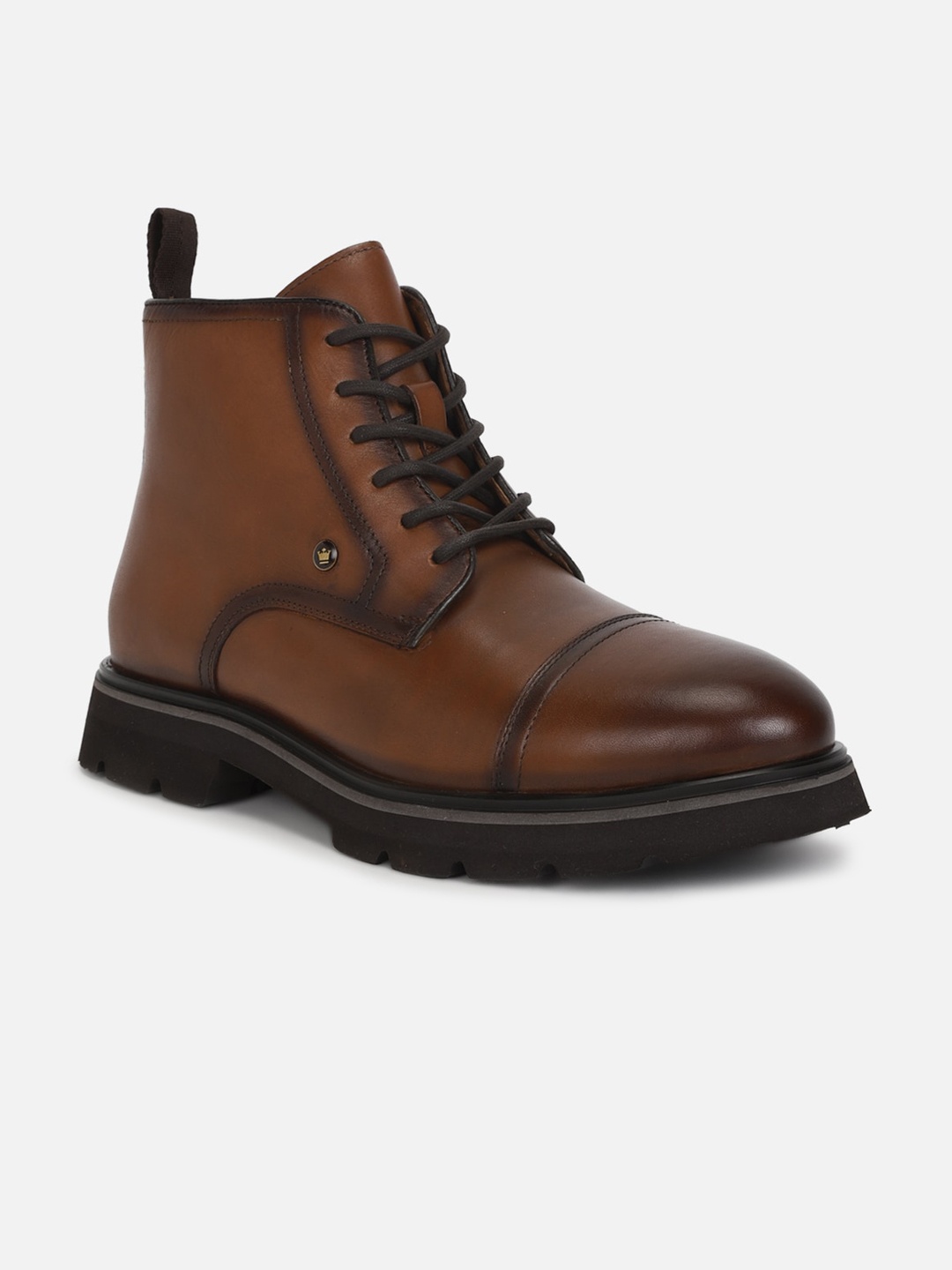 

Louis Philippe Men Mid Top Leather Formal Derbys, Brown