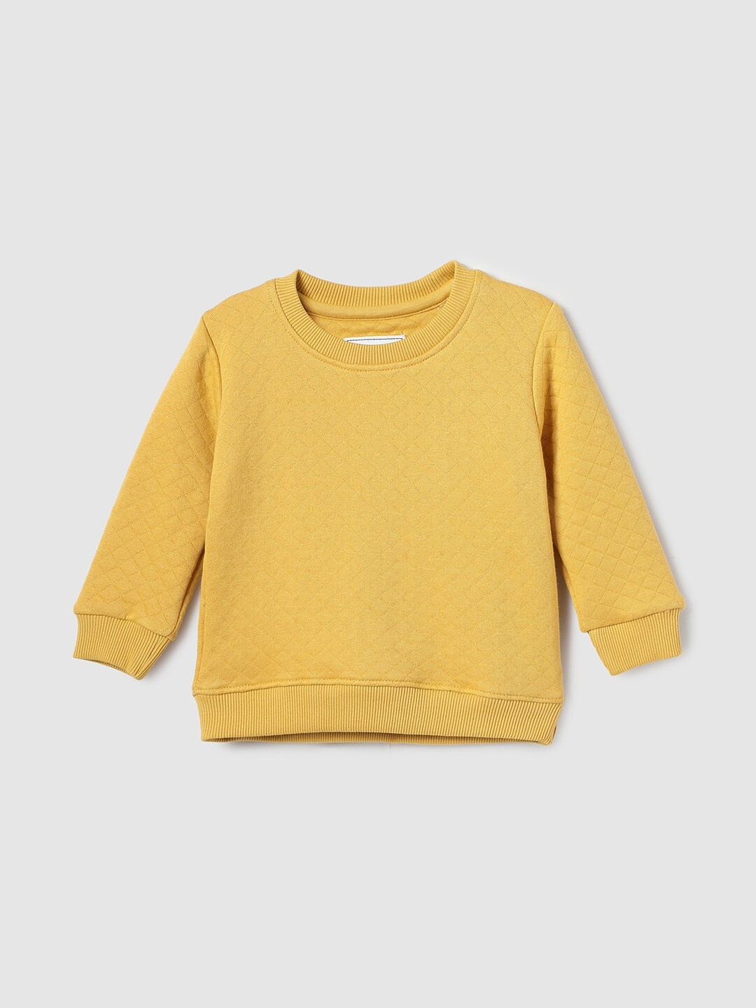 

max Girls Cotton Ribbed Sweatshirt, Yellow